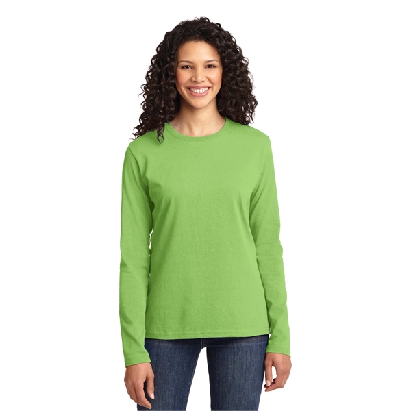 Port & Company Women's Long Sleeve Core Cotton Tee. - Port & Company Women's Long Sleeve Core Cotton Tee. - Image 76 of 94