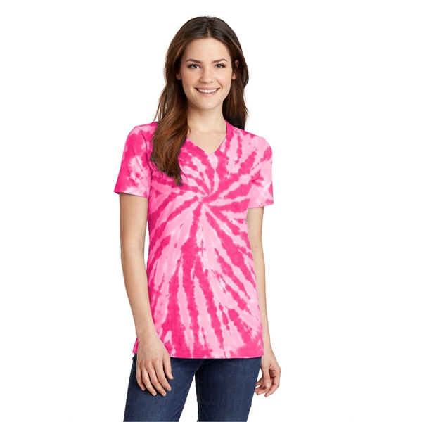 Port & Company Women's Tie-Dye V-Neck Tee. - Port & Company Women's Tie-Dye V-Neck Tee. - Image 32 of 47