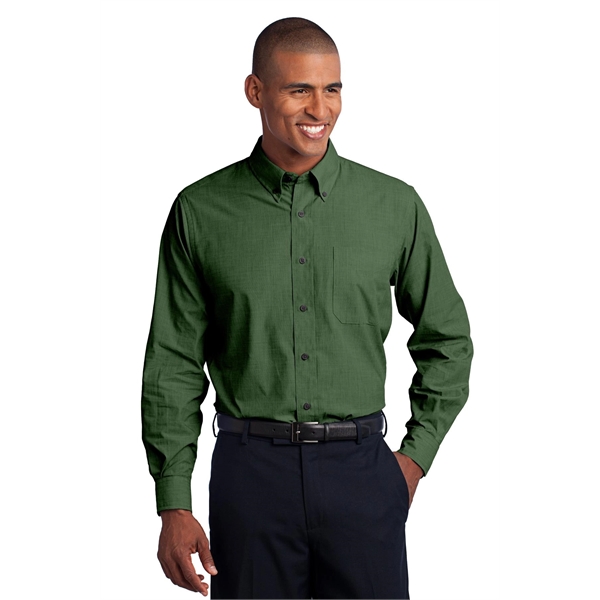 Port Authority Tall Crosshatch Easy Care Shirt. - Port Authority Tall Crosshatch Easy Care Shirt. - Image 15 of 39