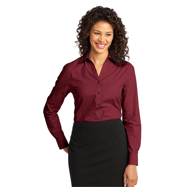 Port Authority Women's Crosshatch Easy Care Shirt. - Port Authority Women's Crosshatch Easy Care Shirt. - Image 38 of 40