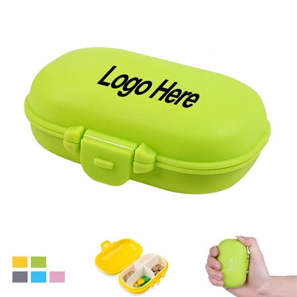 4 Grid Oval Shaped Pill Storage Case Dispenser - 4 Grid Oval Shaped Pill Storage Case Dispenser - Image 0 of 0