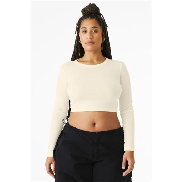 BELLA+CANVAS Women's Micro Rib Long Sleeve Baby Tee - BELLA+CANVAS Women's Micro Rib Long Sleeve Baby Tee - Image 0 of 9