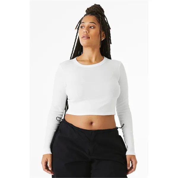 BELLA+CANVAS Women's Micro Rib Long Sleeve Baby Tee - BELLA+CANVAS Women's Micro Rib Long Sleeve Baby Tee - Image 6 of 9