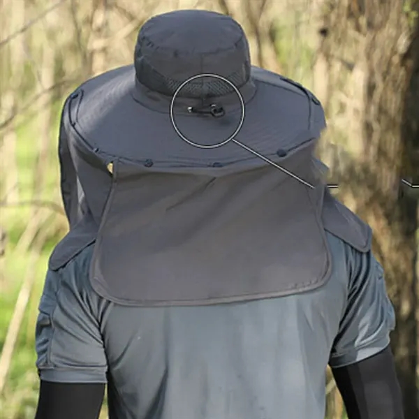 Solar Powered Cooling Sun Hat with Neck Flap - Solar Powered Cooling Sun Hat with Neck Flap - Image 4 of 4