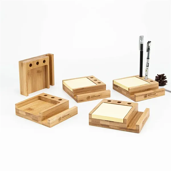 Bamboo Multi-Functional StickyNotes Desk Organizer - Bamboo Multi-Functional StickyNotes Desk Organizer - Image 0 of 2