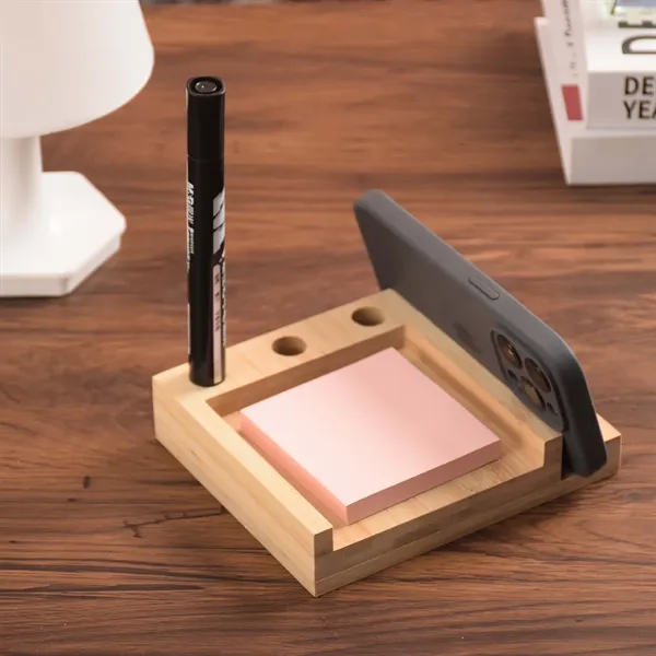 Bamboo Multi-Functional StickyNotes Desk Organizer - Bamboo Multi-Functional StickyNotes Desk Organizer - Image 1 of 2