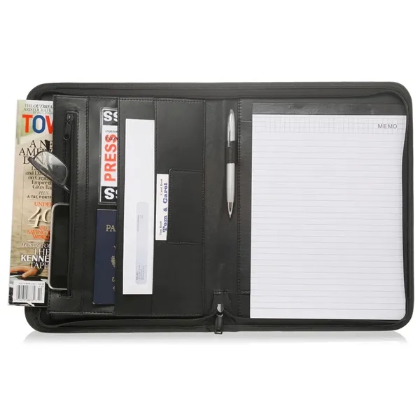 Zippered Black Leather Portfolios