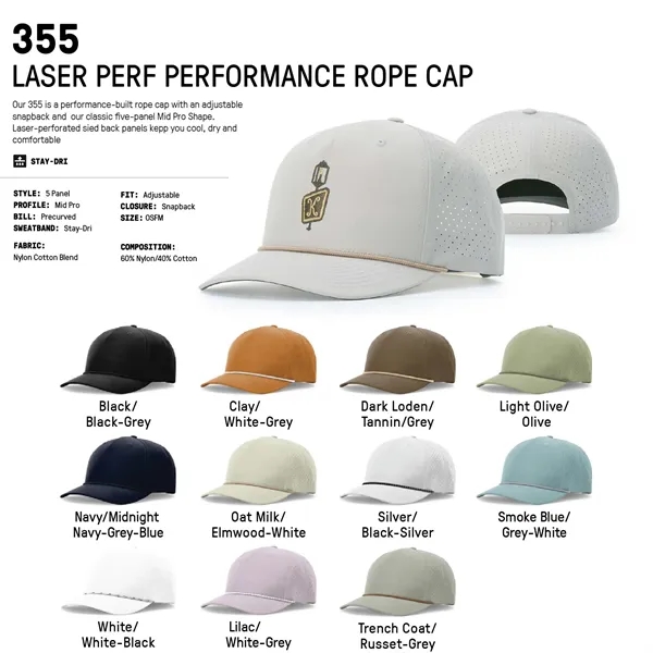 Richardson #355 Laser Perf Rope Cap - Richardson #355 Laser Perf Rope Cap - Image 1 of 12