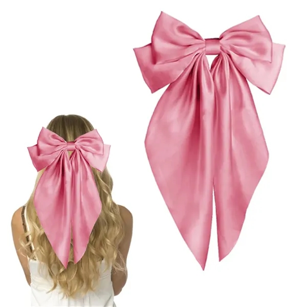 Large Satin Bow Hair Clips - Large Satin Bow Hair Clips - Image 9 of 12