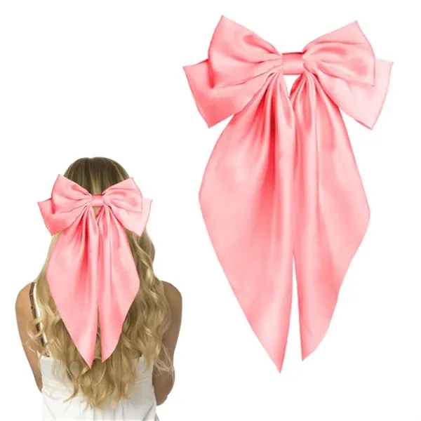 Large Satin Bow Hair Clips - Large Satin Bow Hair Clips - Image 10 of 12