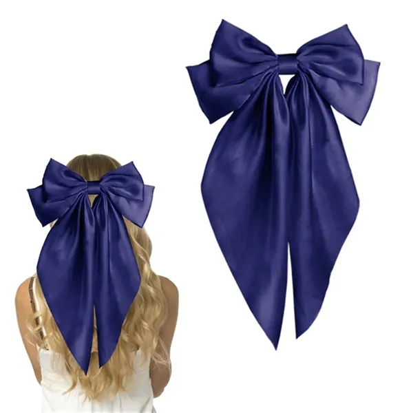 Large Satin Bow Hair Clips - Large Satin Bow Hair Clips - Image 11 of 12