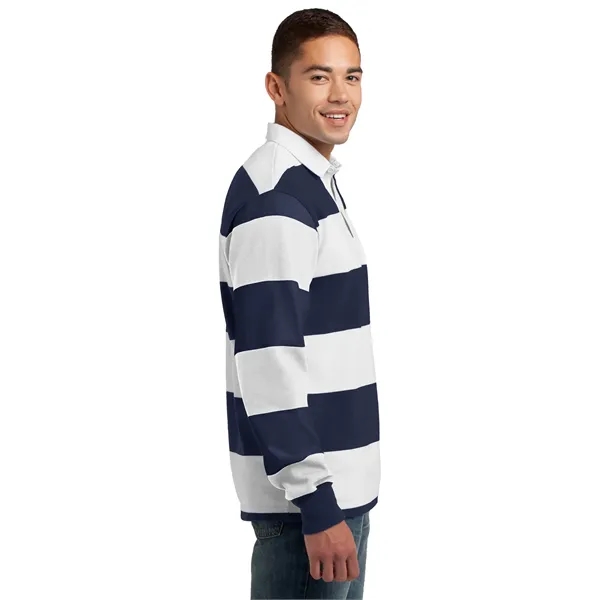 Sport-Tek Classic Long Sleeve Rugby Polo. - Sport-Tek Classic Long Sleeve Rugby Polo. - Image 8 of 15