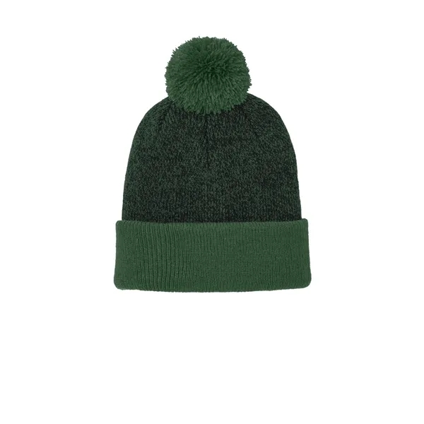 Sport-Tek Halftime Heather Pom Beanie - Sport-Tek Halftime Heather Pom Beanie - Image 7 of 10