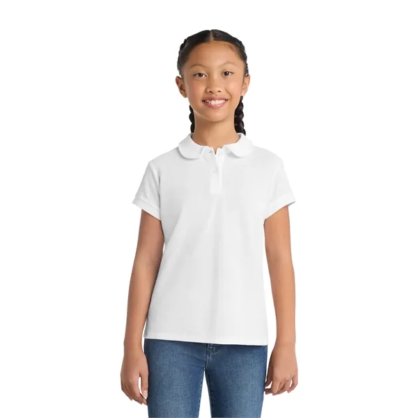 Port Authority Girls Silk Touch Peter Pan Collar Polo. - Port Authority Girls Silk Touch Peter Pan Collar Polo. - Image 15 of 19