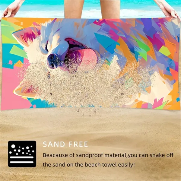 2 in 1 Foldable Beach Towel Drawstring Backpack - 2 in 1 Foldable Beach Towel Drawstring Backpack - Image 6 of 6