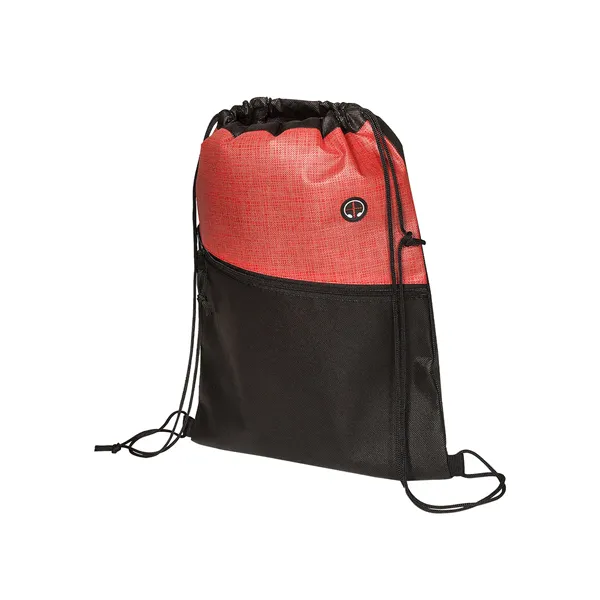 Tonal Heathered Non-Woven Drawstring Backpack - Tonal Heathered Non-Woven Drawstring Backpack - Image 11 of 12