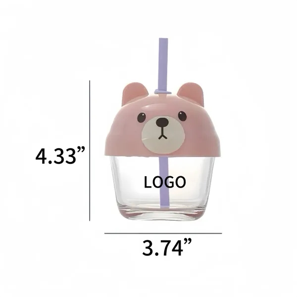 7oz Bear-shaped Glass Straw Cup - 7oz Bear-shaped Glass Straw Cup - Image 1 of 1