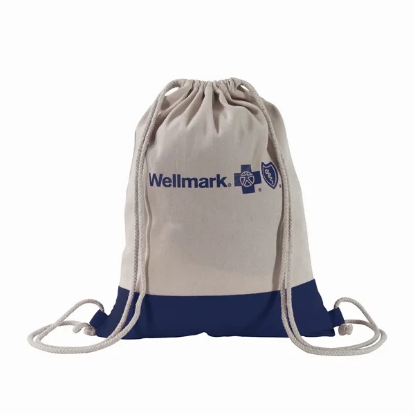 Two Tone Natural Drawstring Backpack - Two Tone Natural Drawstring Backpack - Image 0 of 3