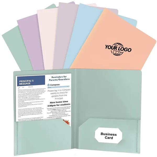 Plastic Document Organizer Folder with Business Card Slot - Plastic Document Organizer Folder with Business Card Slot - Image 0 of 5