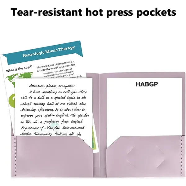Plastic Document Organizer Folder with Business Card Slot - Plastic Document Organizer Folder with Business Card Slot - Image 4 of 5