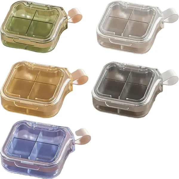 Compact PC Plastic 4-Compartment Pill Organizer - Compact PC Plastic 4-Compartment Pill Organizer - Image 1 of 1