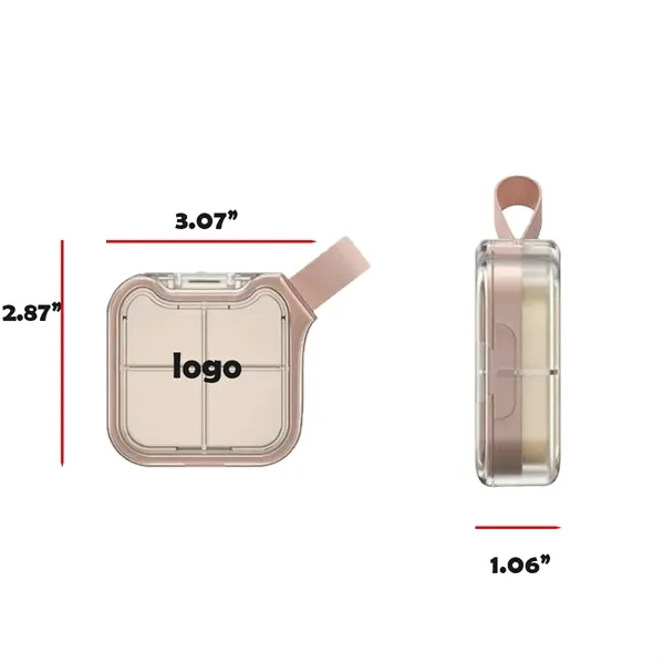 Compact PC Plastic 4-Compartment Pill Organizer - Compact PC Plastic 4-Compartment Pill Organizer - Image 0 of 1