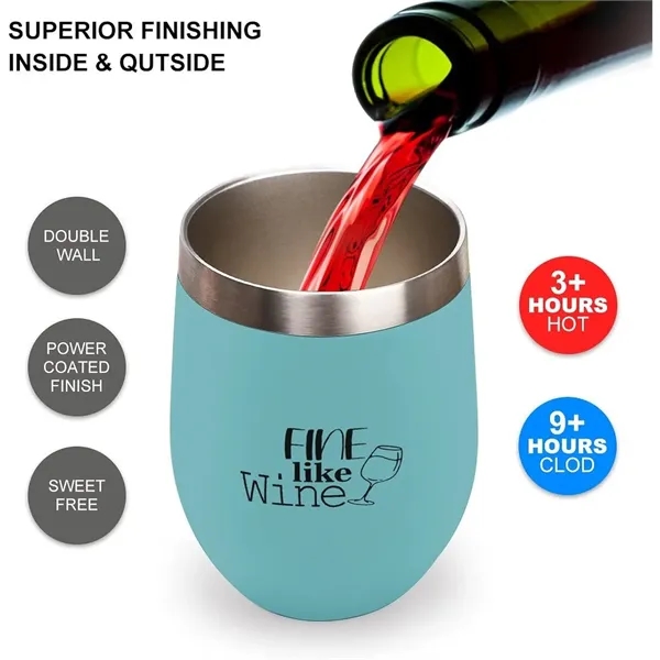 12 oz Vacuum Insulated Wine Tumbler Cup - 12 oz Vacuum Insulated Wine Tumbler Cup - Image 3 of 3