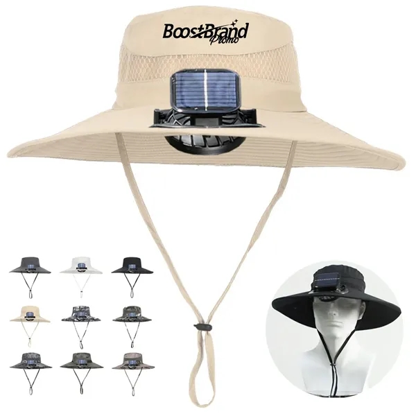 Camo Solar Powered Bucket Hat with Cooling Fan - Camo Solar Powered Bucket Hat with Cooling Fan - Image 0 of 4