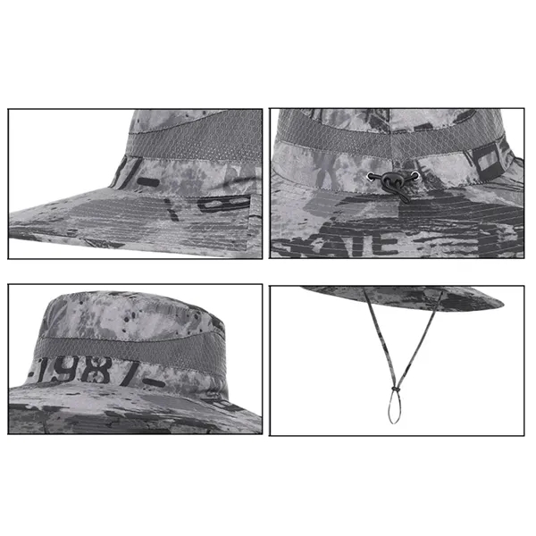 Camo Solar Powered Bucket Hat with Cooling Fan - Camo Solar Powered Bucket Hat with Cooling Fan - Image 3 of 4
