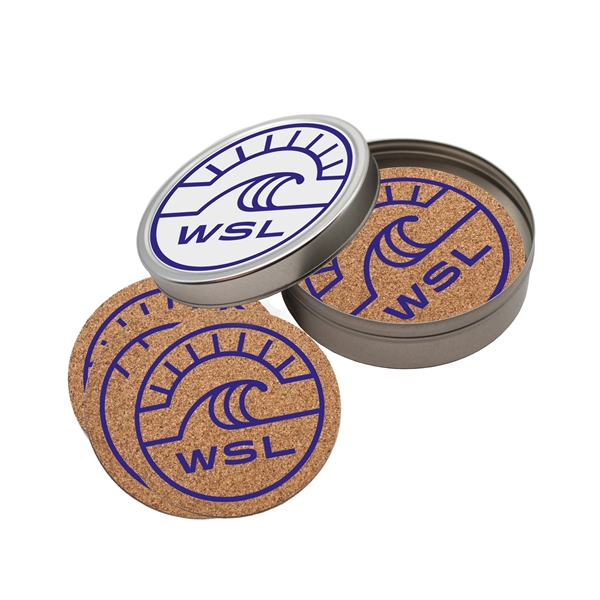 Cork Coaster Set in Round Tin - Cork Coaster Set in Round Tin - Image 0 of 0