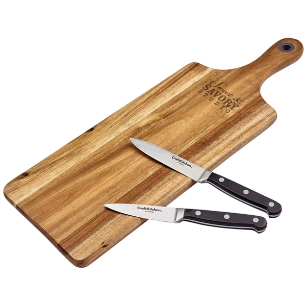 CraftKitchen™ Rectangle Board & Knives Gift Set