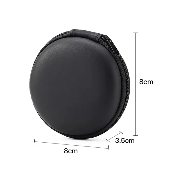 Compact Round Earbud Case with Zipper - Compact Round Earbud Case with Zipper - Image 1 of 5