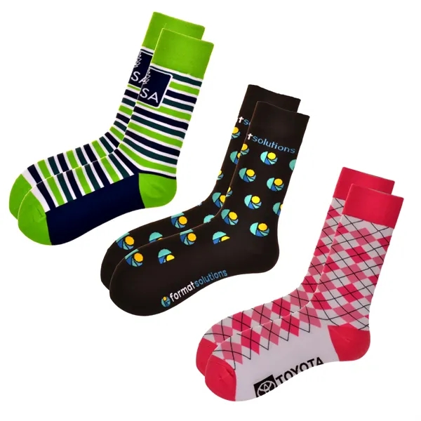 Custom Knit Dress Socks - Up to 6 Pantone Matched Colors - Custom Knit Dress Socks - Up to 6 Pantone Matched Colors - Image 0 of 10