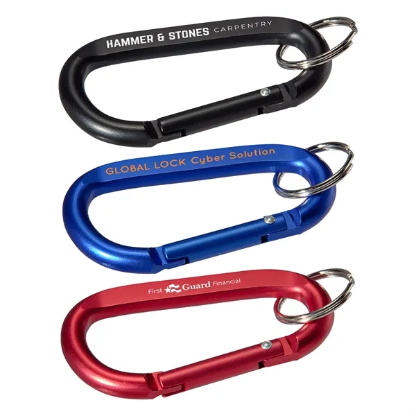 Aluminum Carabiner with Key Ring - Aluminum Carabiner with Key Ring - Image 0 of 3