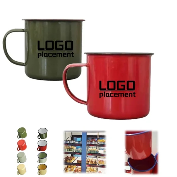 Solid Color Vintage Enamel Iron Tea Mug Cake Cup" - Solid Color Vintage Enamel Iron Tea Mug Cake Cup" - Image 0 of 4