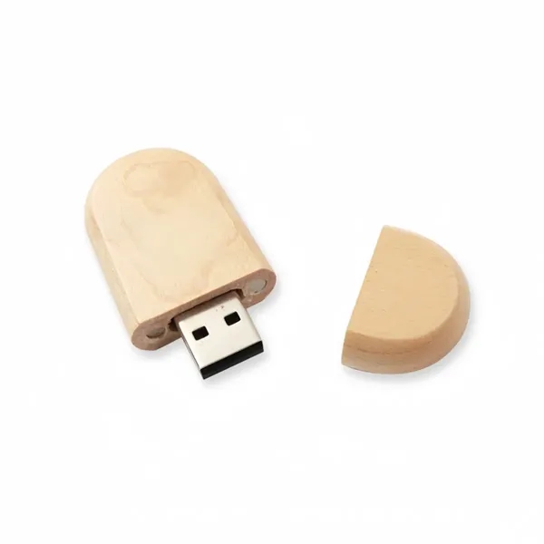 Oval Bamboo Cap USB Drive 16GB - Oval Bamboo Cap USB Drive 16GB - Image 1 of 3