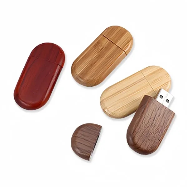 Oval Bamboo Cap USB Drive 16GB - Oval Bamboo Cap USB Drive 16GB - Image 2 of 3