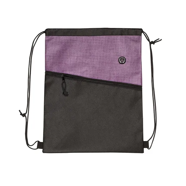 Tonal Heathered Non-Woven Drawstring Backpack - Tonal Heathered Non-Woven Drawstring Backpack - Image 9 of 12