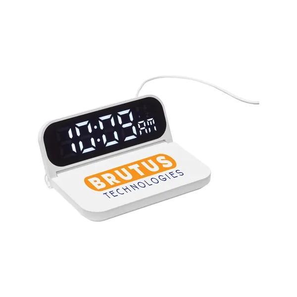 Foldable Alarm Clock & Wireless Charger - Foldable Alarm Clock & Wireless Charger - Image 3 of 4