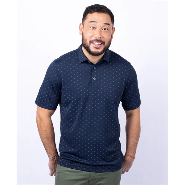 Cutter & Buck Virtue Eco Pique Tile Print Recycled Mens Polo - Cutter & Buck Virtue Eco Pique Tile Print Recycled Mens Polo - Image 6 of 9