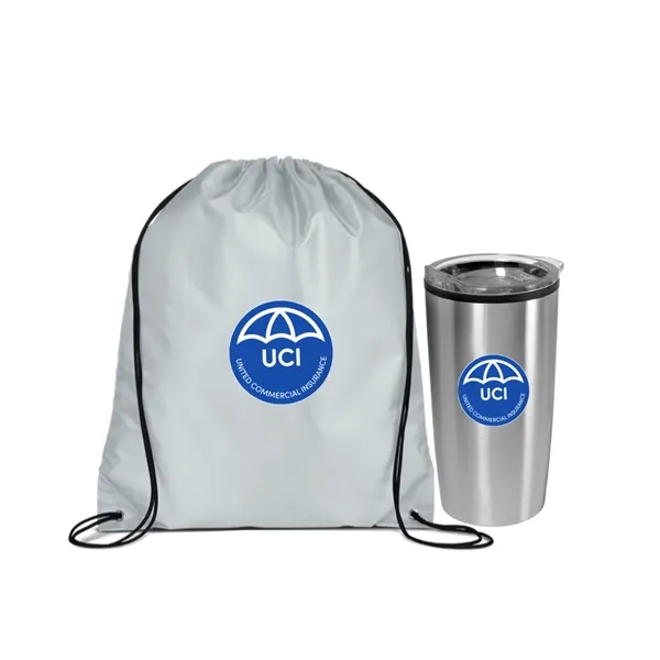 Stainless 20 oz Tumbler with Drawstring Bag - Stainless 20 oz Tumbler with Drawstring Bag - Image 0 of 4