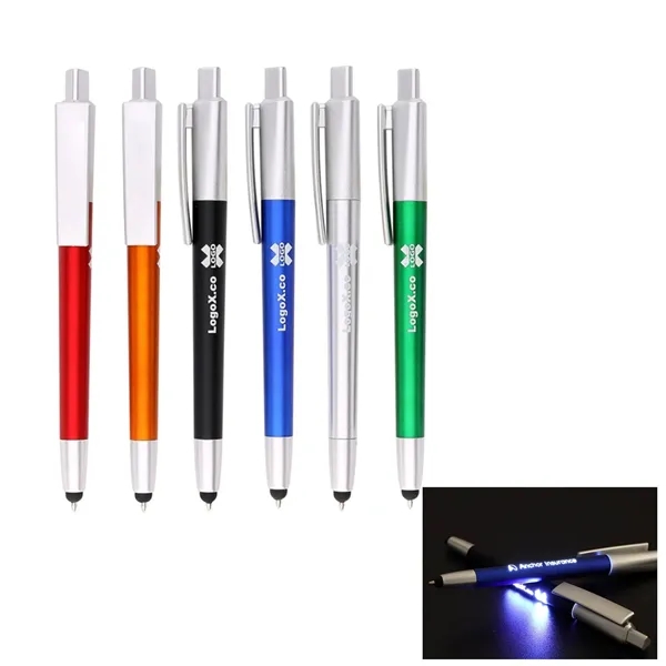 Press-To-Light Stylus Tip Ballpoint Pen - Press-To-Light Stylus Tip Ballpoint Pen - Image 0 of 1