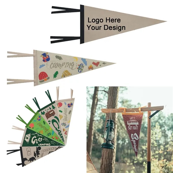 Custom Full Color Felt Pennant Triangle Flags - Custom Full Color Felt Pennant Triangle Flags - Image 0 of 3