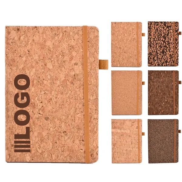 A5 Cork Pu Notebook With Elastic Band - A5 Cork Pu Notebook With Elastic Band - Image 0 of 7