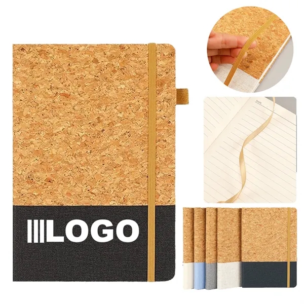 A5 Cork Pu Notepad With Elastic Band - A5 Cork Pu Notepad With Elastic Band - Image 0 of 6