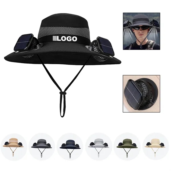 Solar Dual Fan Outdoor Sun Hat - Solar Dual Fan Outdoor Sun Hat - Image 0 of 4