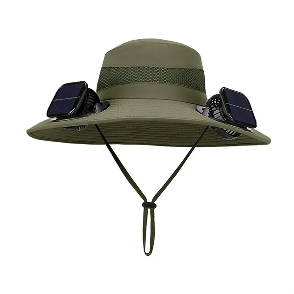 Solar Dual Fan Outdoor Sun Hat - Solar Dual Fan Outdoor Sun Hat - Image 1 of 4
