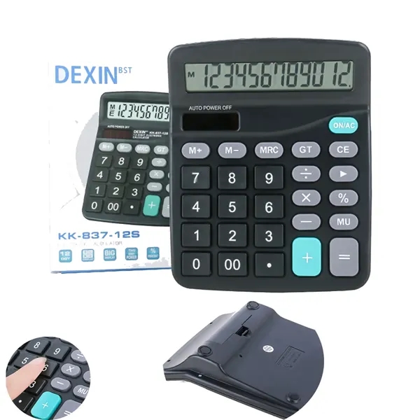 12-Digit Large Display Desktop Solar Calculator - 12-Digit Large Display Desktop Solar Calculator - Image 0 of 4