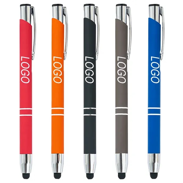 Sleek Spray-Painted Metal Touchscreen Ballpoint Pen - Sleek Spray-Painted Metal Touchscreen Ballpoint Pen - Image 0 of 1