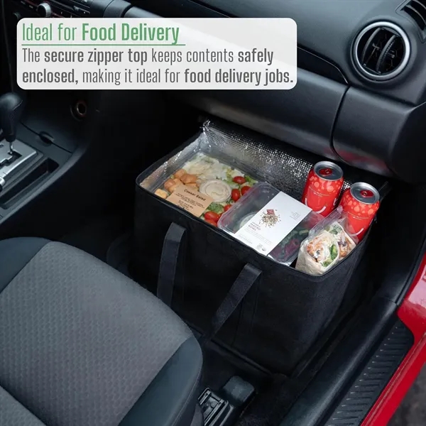 Collapsible Reusable Shopping Cooler Bag with Zipper - Collapsible Reusable Shopping Cooler Bag with Zipper - Image 5 of 6